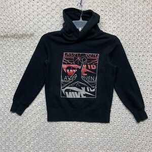 Nike Air Jordan Pullover Hoodie Sweater Boy's Size S Black graphic‎